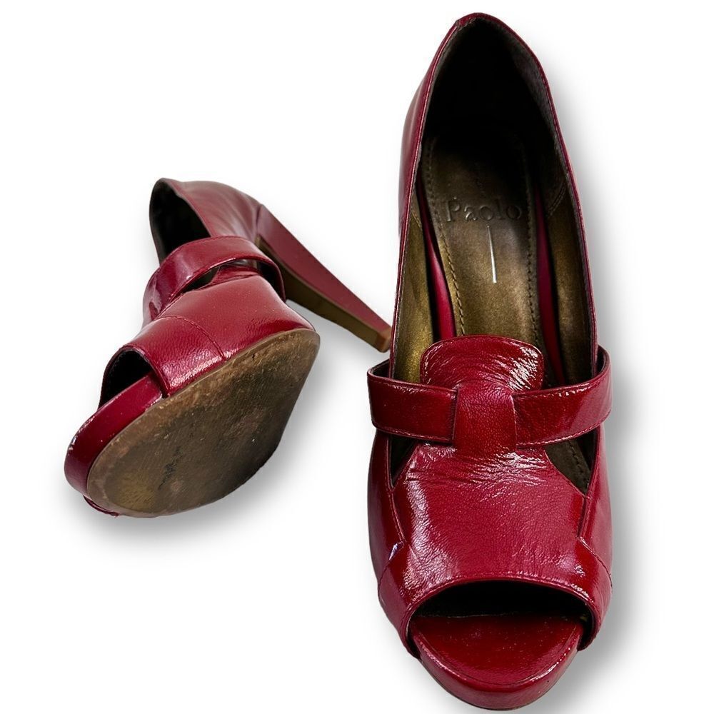 Paolo‎ red patent leather heels size 7.5